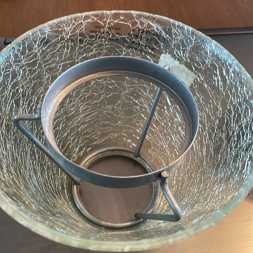 Crackle Glass candle shade made for White Barn Candle Company - Picture 3 of 3